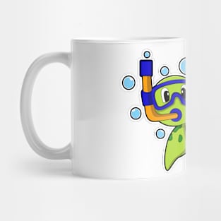 Turtle at Diving with Snorkel Mug